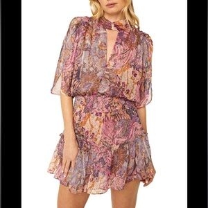 MISA Los Angeles Floral Pink and Purple Women's Dress